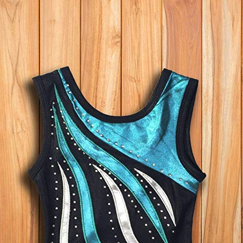 [AUSTRALIA] - Holyangtech Gymnastics Leotards Girls Gyms Athletic Leotard Sleeveless Ballet Dance Wear Sleeveless Blue 2XL 12 (11-12 Years) 