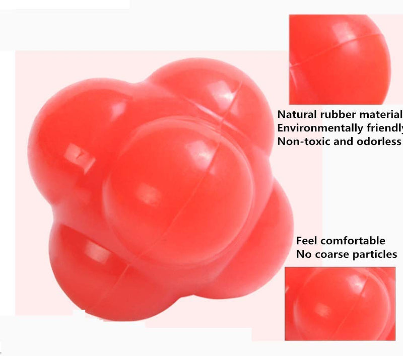 Reaction Ball Field Training Ball and Agility Trainer by Hexagonal Ball Reflex Speed Training Equipment Set Fast Speed Agility Hand Eye Baseball Basketball Boxing Soccer Football Exercise Coordinati - BeesActive Australia