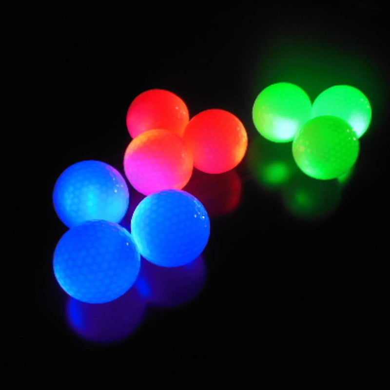 Bostar 4pcs Glow Golf Balls, LED Light up Golf Balls, Flashing Golf Balls, Training Golf Practice Balls, Night Golf Sports Gear Colorful - BeesActive Australia