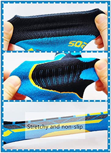 Pumkryth Winter Ski Socks，Boy Blue Snowboard Warm Hiking Knee Socks Over The Calf OTC High Performance Blue Skiing Socks L - BeesActive Australia