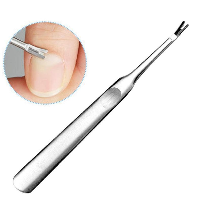 Professional Stainless Steel Cuticle Pusher Trimmer Remover Dead Skin Hangnails Nails Cleaner Scissors Remover Nipper Clipper/Nail Art Manicure Tool for Adult, Silver - BeesActive Australia