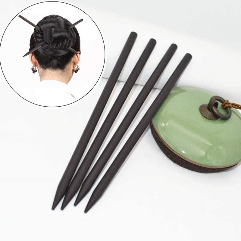 10 Pcs Hair Sticks Wood Hair Chopsticks Chinese Retro Hairpins Handmade Hair Pins Headdress Hair Accessories for Women Hair DIY Accessory black - BeesActive Australia