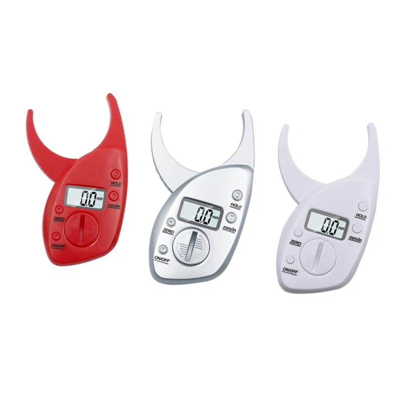 Healvian Digital Calipers Body Fat Measuring Device Portable Fat Tester Digital Skinfold Analyzer Body Fat Caliper Digital LCD Display Teller Fat Teller Tool Measuring Instrument Fat Clip 11.4X6.7cm Red - BeesActive Australia