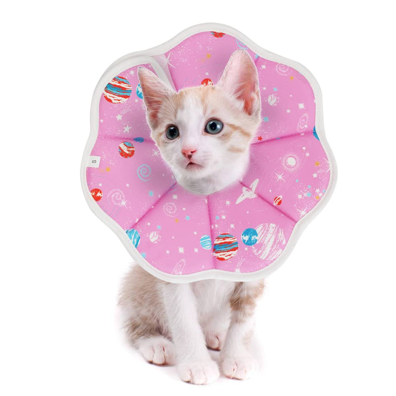 Johoxton Cat Cone Collar Soft Recovery After Surgery Cat Cones to Stop Licking Cat Recovery Collar Cat Donut Collar E Collar for Cats Puppy Dog S Fiber Pink - BeesActive Australia