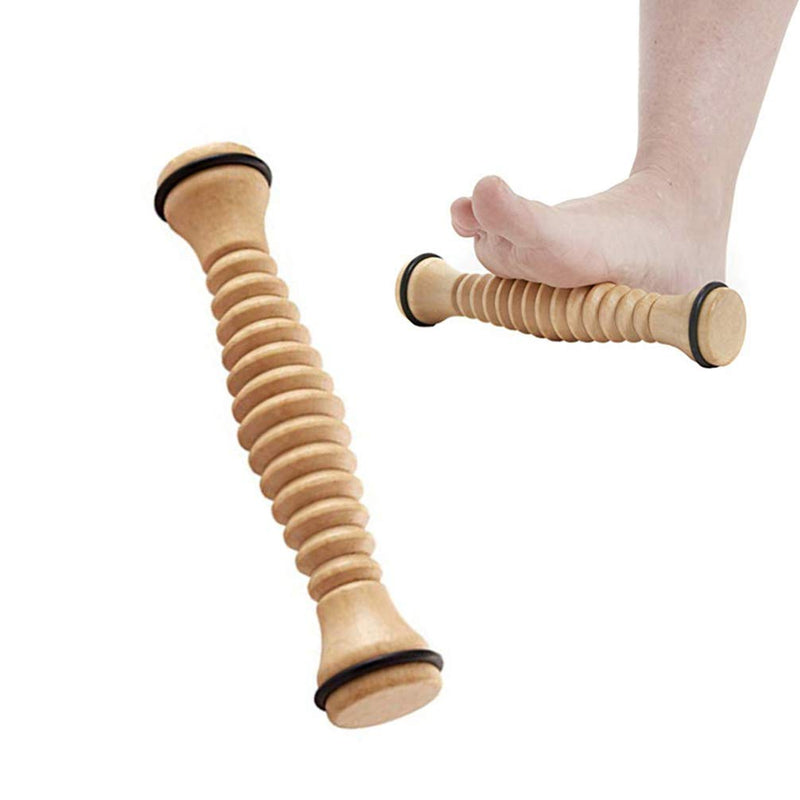 Exceart Wooden Foot Roller Massager Plantar Fasciitis Relief Wood Cellulite Muscle Foot Back Leg Massager Roller Acupressure Point Roller - BeesActive Australia