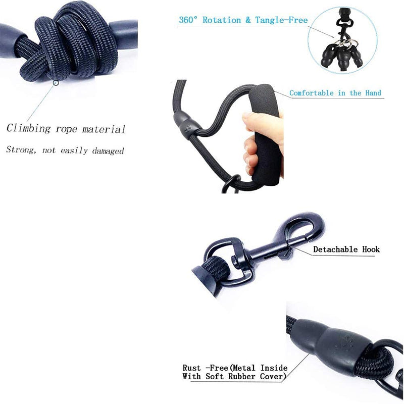 Heavy Duty 3 Dog Leash,3 Way Dog Leash No Tangle,Multiple Dog Leash Detachable 360° Swivel with Soft Padded Handle,for Walking and Training Two/Three Dog Leash blue L/30-130 ibs - BeesActive Australia