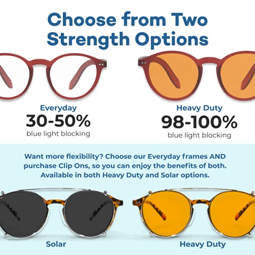 Foxmans Stylish Blue Light Blocking Glasses for Men & Women | Protection Against Computer & Digital Eye Strain, Dry Eyes, Headaches & Blurry Vision | UK Brand Lennon Everyday Lens (Red Frame) - BeesActive Australia