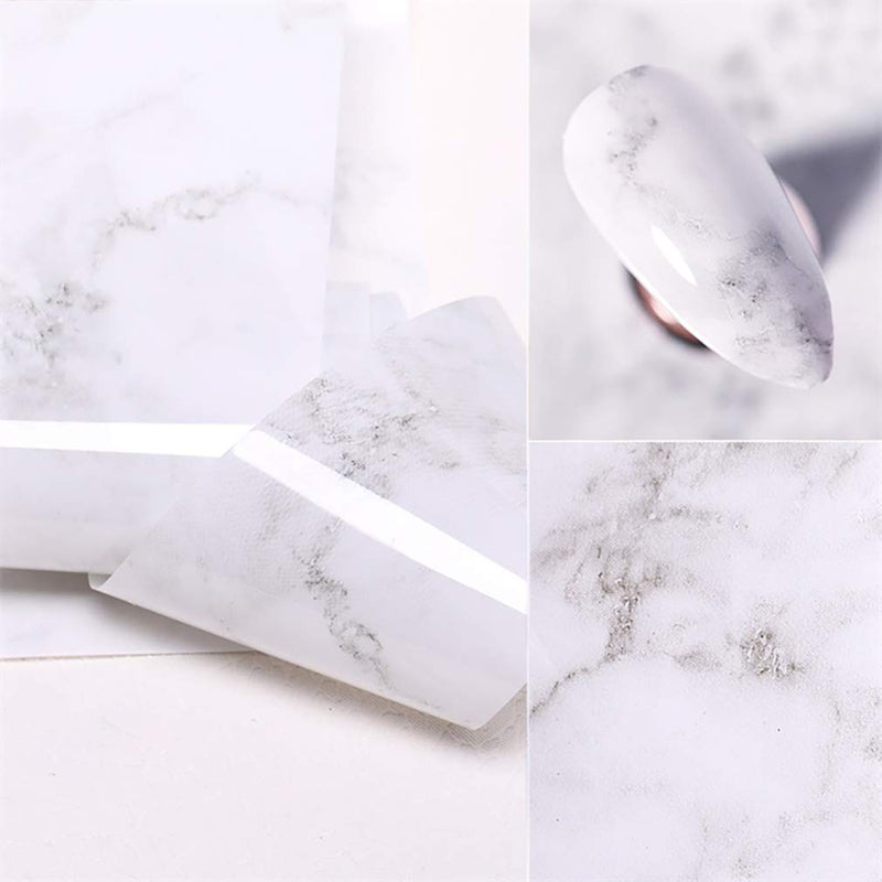 BABALAL 2 Pack Nail Foils Marble Nail Art Transfer Foils Nail Polish Stickers for Nail Art Decoration - BeesActive Australia