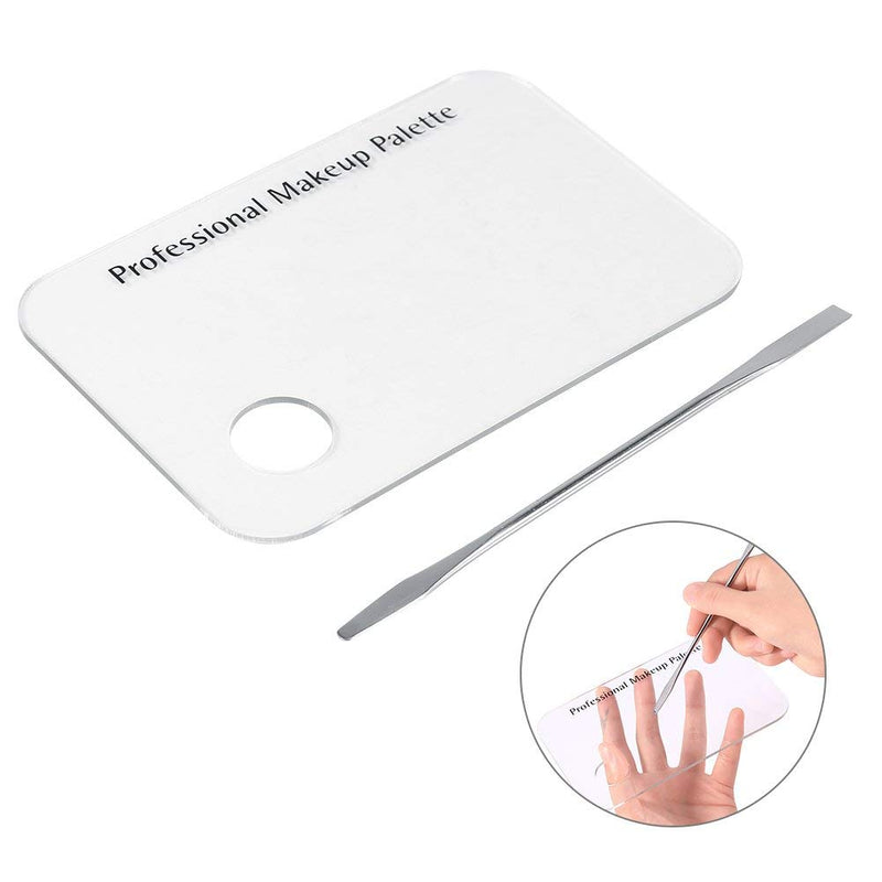 Makeup Palette - Clear Acrylic Makeup Nail Art Cosmetic Mixing Palette & Stainless Spatula Tool Set - BeesActive Australia
