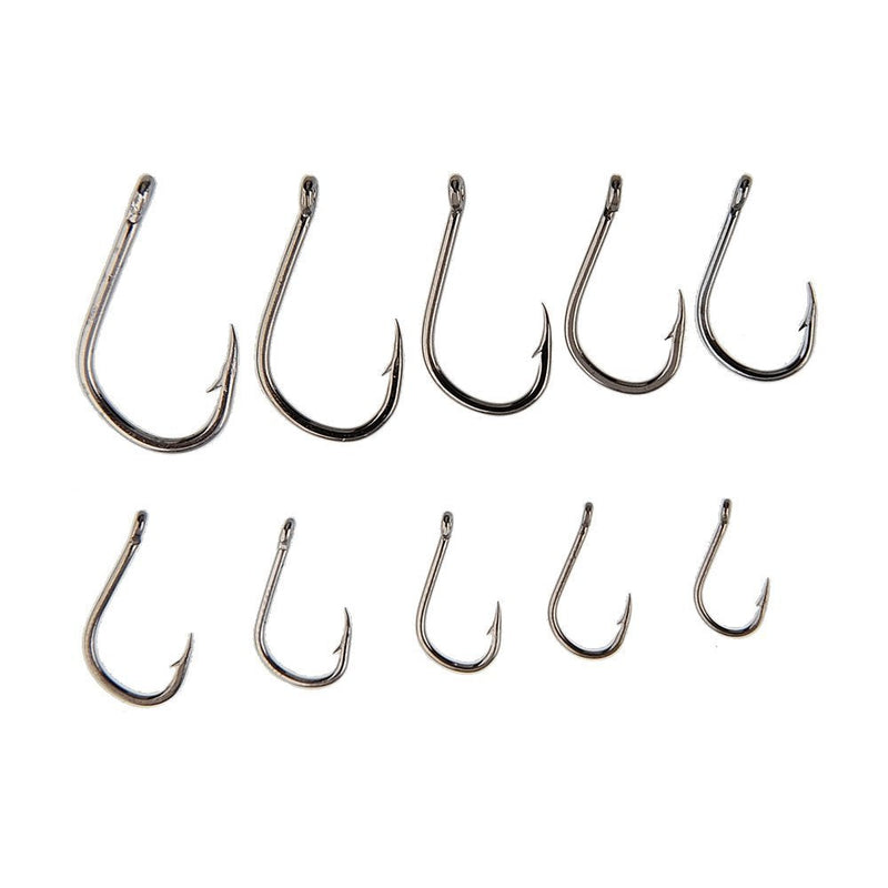 Lyu Bao 500pcs 10 Different Sizes Fishing Hooks Fish Hooks Fishhooks Fishhooks Sharpened Sharp Fishing Fish Hook Tackle Lure Bait Set Kit - BeesActive Australia
