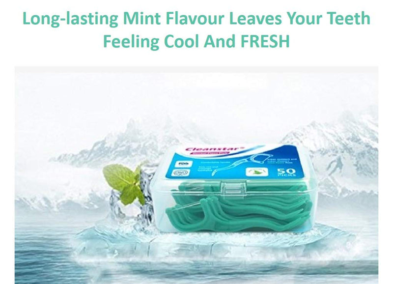 DenCare FDA & CE Certified 150pcs Mint Flavoured Floss Picks, Shred Resistant Floss Sticks,Tooth Picks,Teeth Cleaning Picks, Strong Dental Floss, Pack of 3 - BeesActive Australia