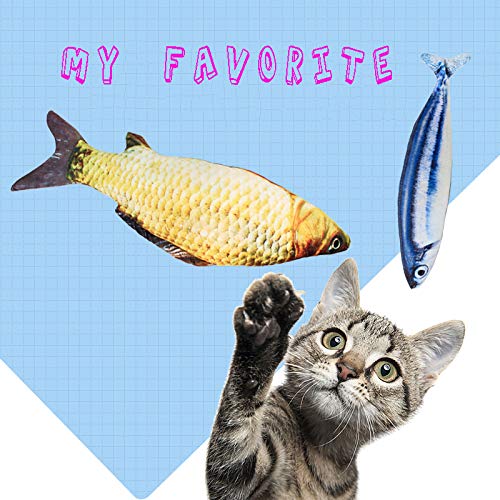 HAPY SHOP Catnip Toys 5 Pack - Simulation Fish Shape Realistic Fluffy Catnip Doll Interactive Pets Pillow Chew Bite Supplies for Cat Kitten Kitty - BeesActive Australia