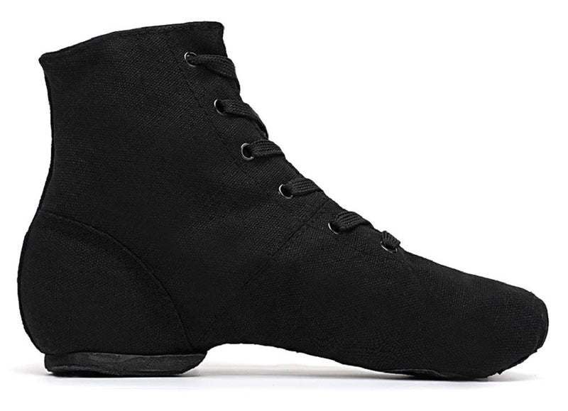 [AUSTRALIA] - Smithmelody Canvas Jazz Dance Boots Ballet Dancing Sneakers for Adult Men Women 8 Black 