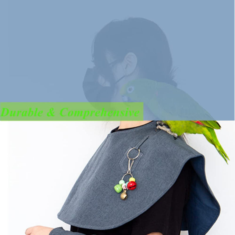 Parrot Anti-Scratch Shoulder Bird Anklet Toys, Multi-Functional Bird Diaper Flight Suits Pee Pads Diaper Poop Shawl for Small Medium Cockatiel Parakeet Macaw Shoulder Protector-Blue - BeesActive Australia