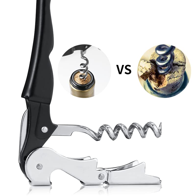 Professional Waiter Corkscrew Wine Openers Set (4 PCS),Upgraded With Heavy Duty Stainless Steel Hinges Wine Key for Restaurant Waiters, Sommelier, Bartenders - BeesActive Australia