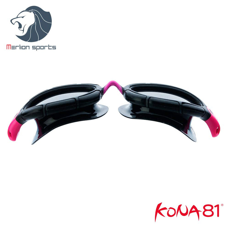 [AUSTRALIA] - KONA81 Barracuda Swim Goggle- Curved Lenses Dual-Material Frame, Anti-Fog UV Protection, No Leaking Easy Adjusting Lightweight Comfortable for Adults Women Ladies IE-15015 GRAY/BLACK 