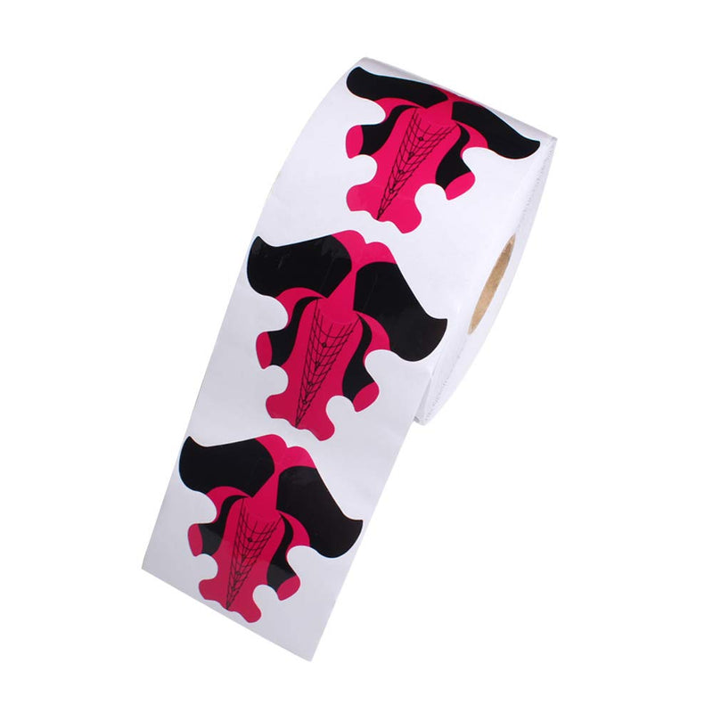 BeautyLeader 100Pcs/Roll Adhesive Stiletto Nail Forms System for UV Gel Acrylic Nail Tips Extension (Red) - BeesActive Australia