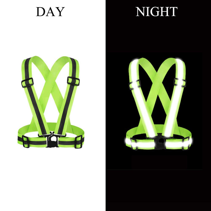 HYCOPROT Reflective Vest 2 Pack Safety Gear with High Visibility Adjustable Straps for Running, Jogging, Cycling, Hiking, Walking, Multicolor Optional (Black) Black - BeesActive Australia