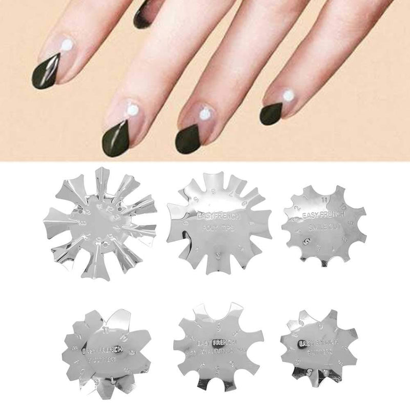 6pcs Nail Art Edge, Trimmer Nail Form Cutter Clipper Styling, Nail Template Tools for Nail Salons Spas Nail Schools Individual Manicurists - BeesActive Australia