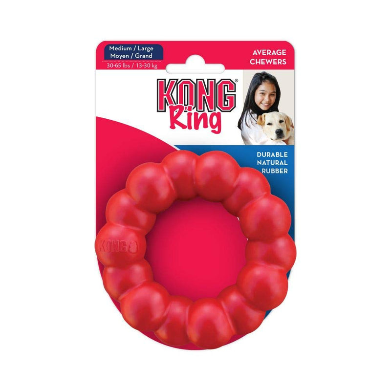 KONG - Ring - Durable Rubber Dog Chew Toy Medium/Large Standard Packaging - BeesActive Australia