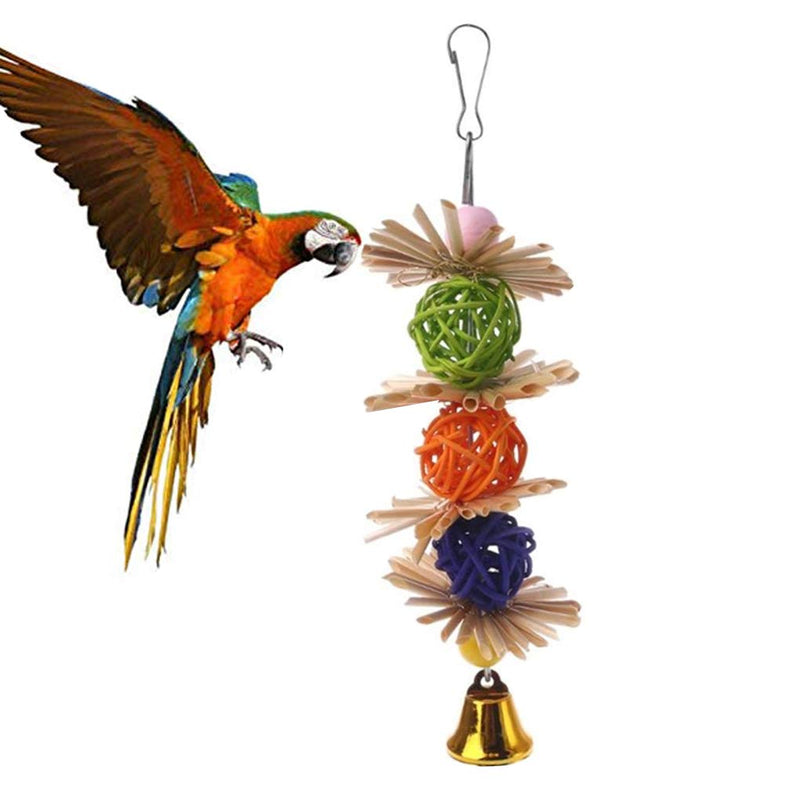 5 Pcs Bird Perches Cage Toys Hanging Bell Swing Chewing Toys Wooden Ladder Hammock for Small and Medium Parrot Birds, Cockatiels, Conures, Macaws, Finches - BeesActive Australia
