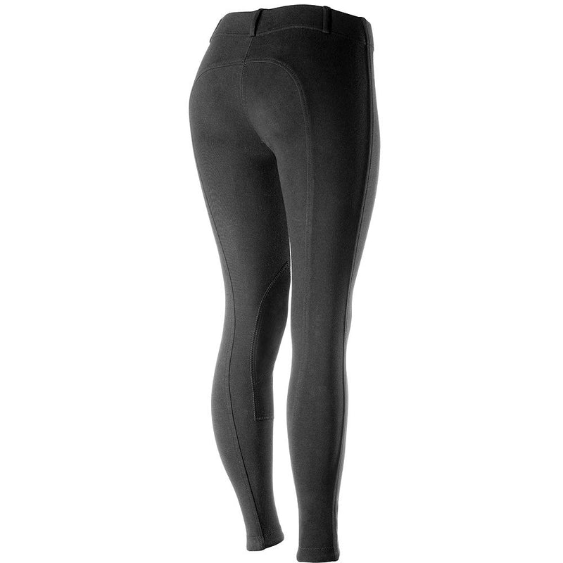 [AUSTRALIA] - Horze 40" Ella Womens Pull ON Knee Patch Breeches Soft Slightly Stretchy Black 