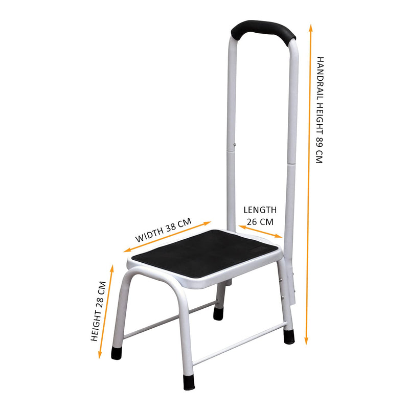 Non Slip Safety Step Stool Kitchen Bath Shower Mobility Aid Handrail Platform Support by Crystals® - BeesActive Australia