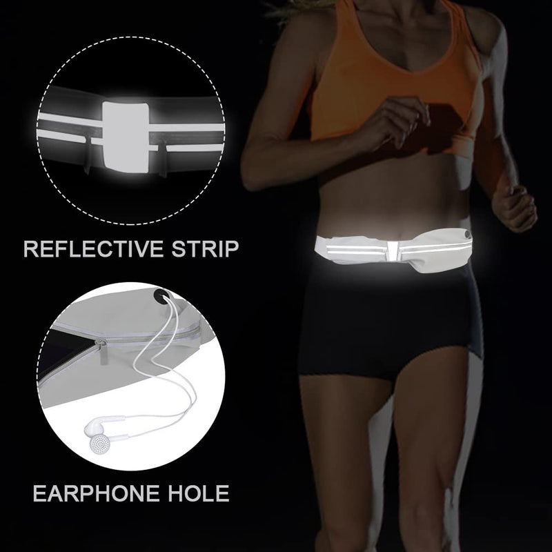 LBW Running Belt for Men Women, Running Waist Belt, Slim Phone Belt, Running Pouch for Walking Hiking Cycling Camping, Waterproof Running Waist Packs (Grey) Grey - BeesActive Australia