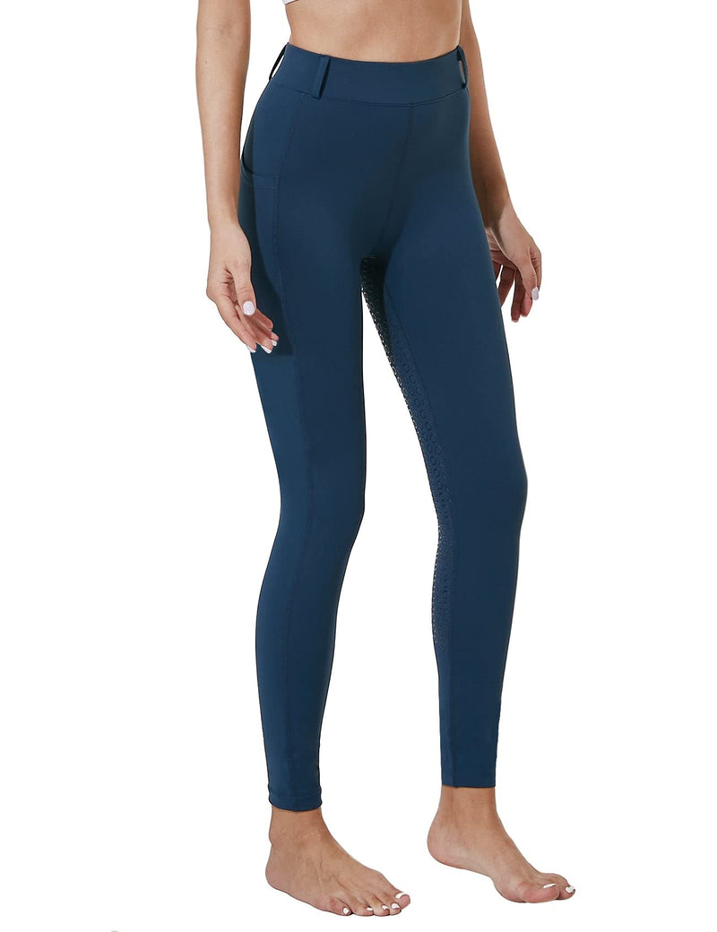 FitsT4 Kids Full Seat Silicon Grip Riding Tights Horseback Riding Equestrian Schooling Breeches Navy Large - BeesActive Australia