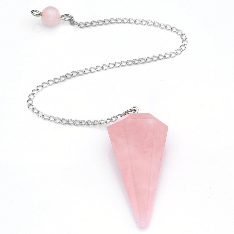 JSDDE Rose Quartz Gemstone Crystal Pendulum - Dowsing, Scrying, Healing with Gift Pouch - BeesActive Australia