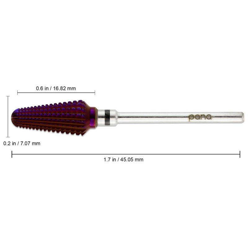 PANA Purple Tornado Nail Carbide Bit - Two Way Rotate use for Both Left and Right Handed - Fast remove Acrylic or Hard Gel - 3/32" Shank - Manicure, Nail Art, Drill Extra Coarse - BeesActive Australia