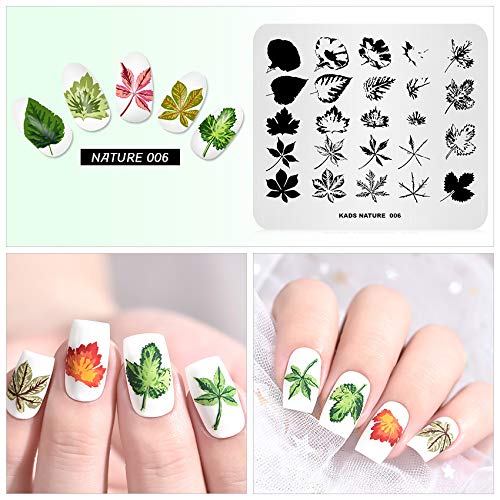 KADS Templates for Nails Leaf Nature Fall Stamping Plates Image Plates for Manicure DIY Nail Art (NA006) NA006 - BeesActive Australia