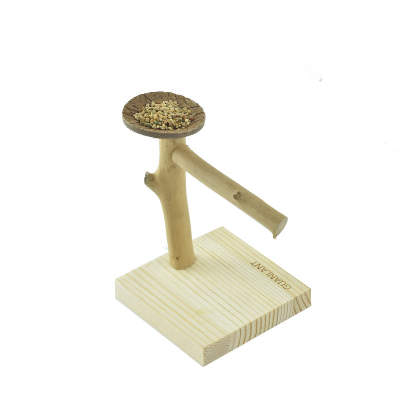 GUANLANT Natural Wood Bird Stands Feeder Toys, Tabletop Portable Training Parrots Perch Playstands Feeding Bowl Treats Toys,Bird Cage Playground Accessories for Parakeets Conure Budgies Lovebirds - BeesActive Australia