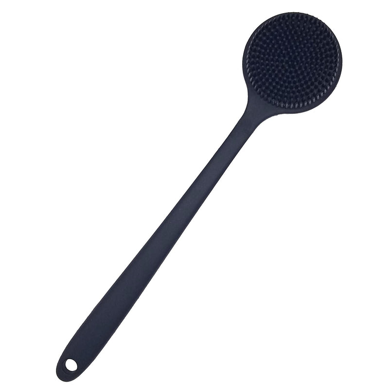 DNC Back Scrubber for Shower Soft Silicone Bath Body Brush with Long Handle, BPA-Free, Hypoallergenic (Black) Black - BeesActive Australia