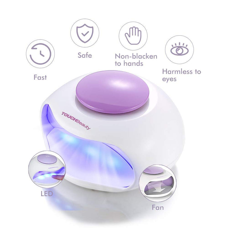 Portable Nail Dryer with Fan & LED Light By TOUCHBeauty Upgraded Non-Blacken Hands Mini Size Ideal For Regular Nail Polishes TB-0889B - BeesActive Australia