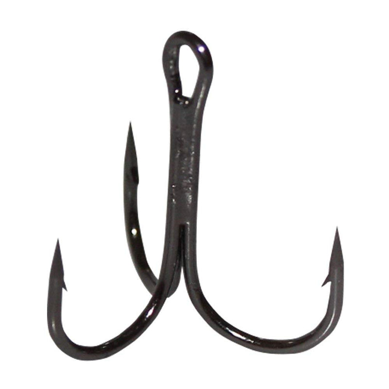 100pcs Fishing Treble Hooks High Carbon Steel Triple Barbed Fishing Hook for Freshwater and Saltwater (Black, 2#-100pcs) - BeesActive Australia