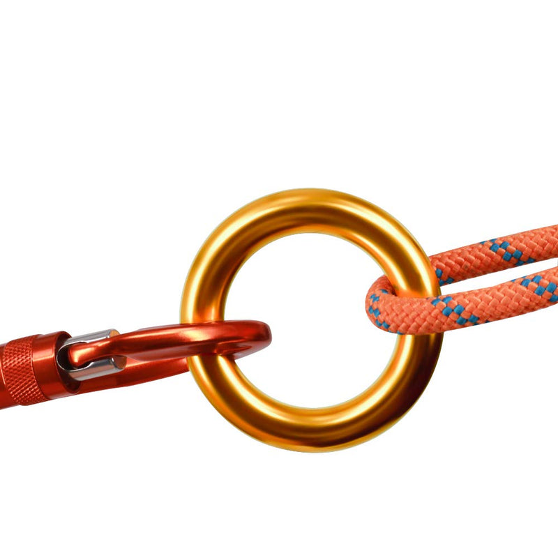 NewDoar Rappel Ring 25kN Gold Large O-Ring Rope Connector for Rock Climbing Arborist Rescue Hammock and Slackline gold 2pcs - BeesActive Australia