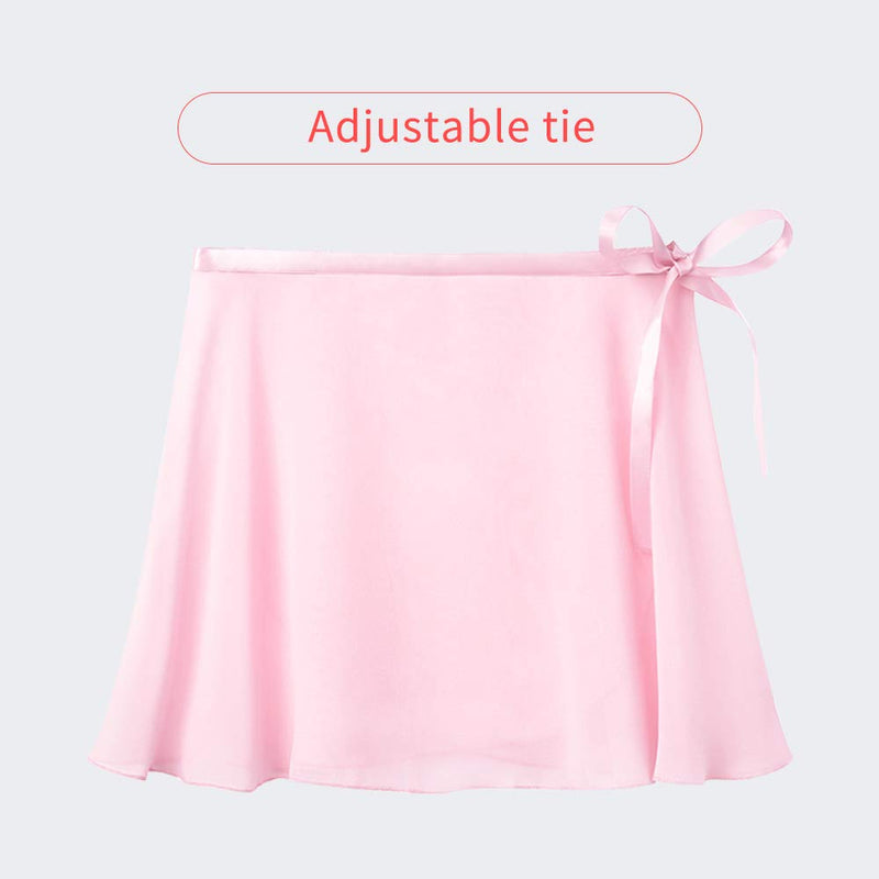 [AUSTRALIA] - STELLE Short Sleeve Ballet Leotard Combo with Dance Skirt and Dance Tight Ballet Pink (Adjustable Tie) 4T 