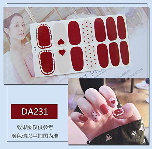 WOKOTO 12 Sheets Full Wrap Nail Polish Stickers Strips With 1Pc Nail File Cute Design Adhesive Nail Art Decals Manicure Kit For Women KIT3 - BeesActive Australia