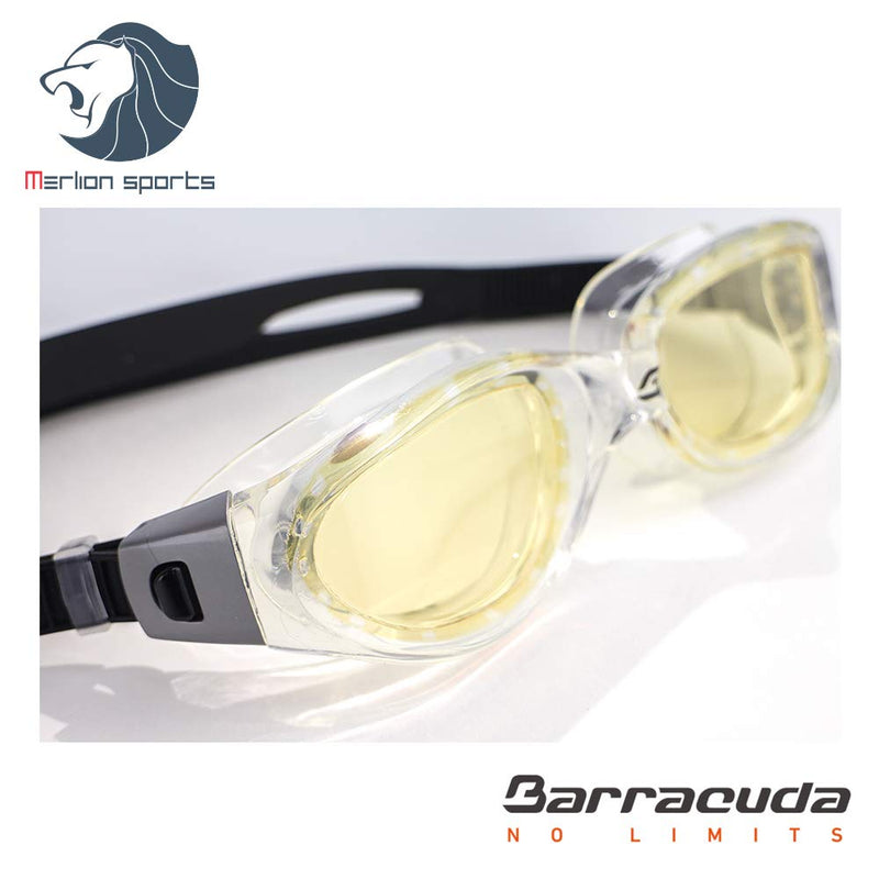[AUSTRALIA] - Barracuda Swim Goggle Manta - Oversize Triathlon Open Water, Anti-Fog UV Protection, Easy Adjusting, One-Piece Frame Quick-fit for Adults Men Women IE-13520 BROWN/CLR 