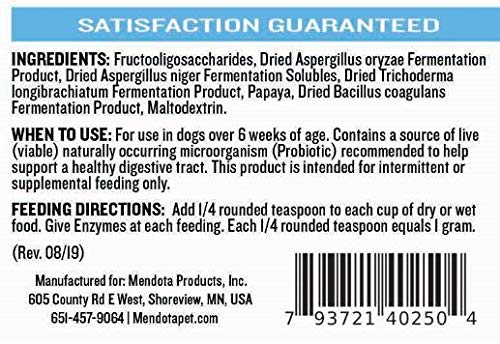 Mendota Pet Digestive Enzymes & Probiotics (Powder) - Dog Probiotics - BeesActive Australia