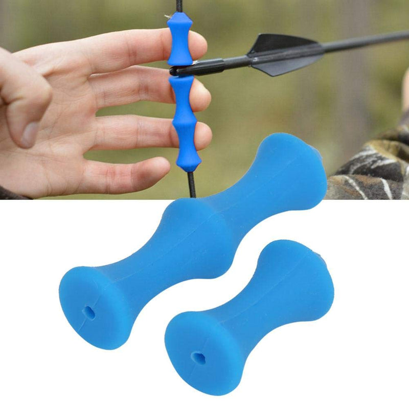 bow string finger saver,Bow String Finger Saver,2pcs Archery Silicone Finger Guard Recurve Bow Shooting Hunting Protectve Tools for Professional During Archery, Target Practice, Bowfishing(blue) - BeesActive Australia