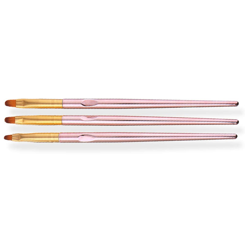 SILPECWEE 3 Pcs Rose Gold Round Brush Set Nail Art Brush Nail Painting Brush Manicure Tool Professional UV Gel 3D Nail Brushes Pen Set (7mm/9mm/10mm) NO2 - BeesActive Australia