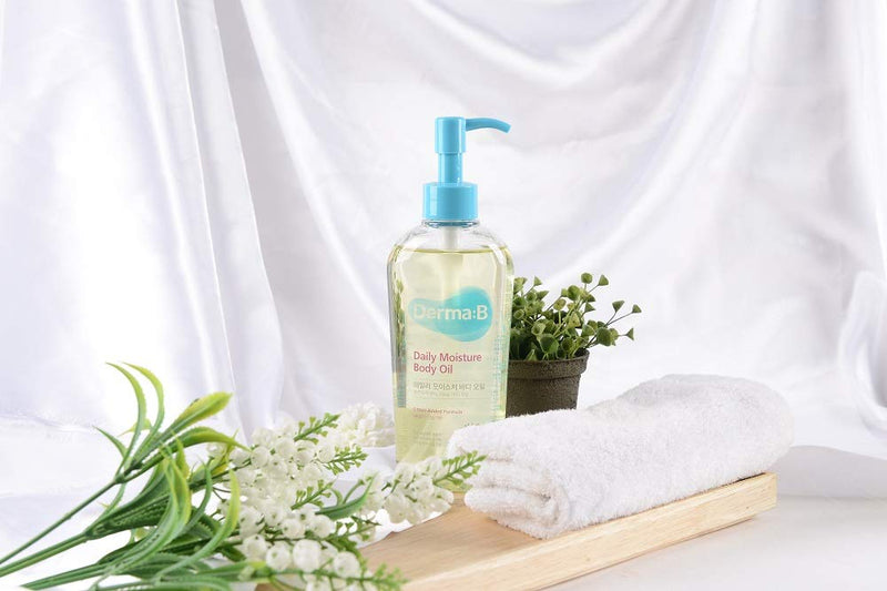 Derma B Daily Moisture Body Oil for Dry Skin 99% Natural Origin, Argan Oil & Sweet Almond Oil, 6.78 Fl Oz, 200ml - BeesActive Australia