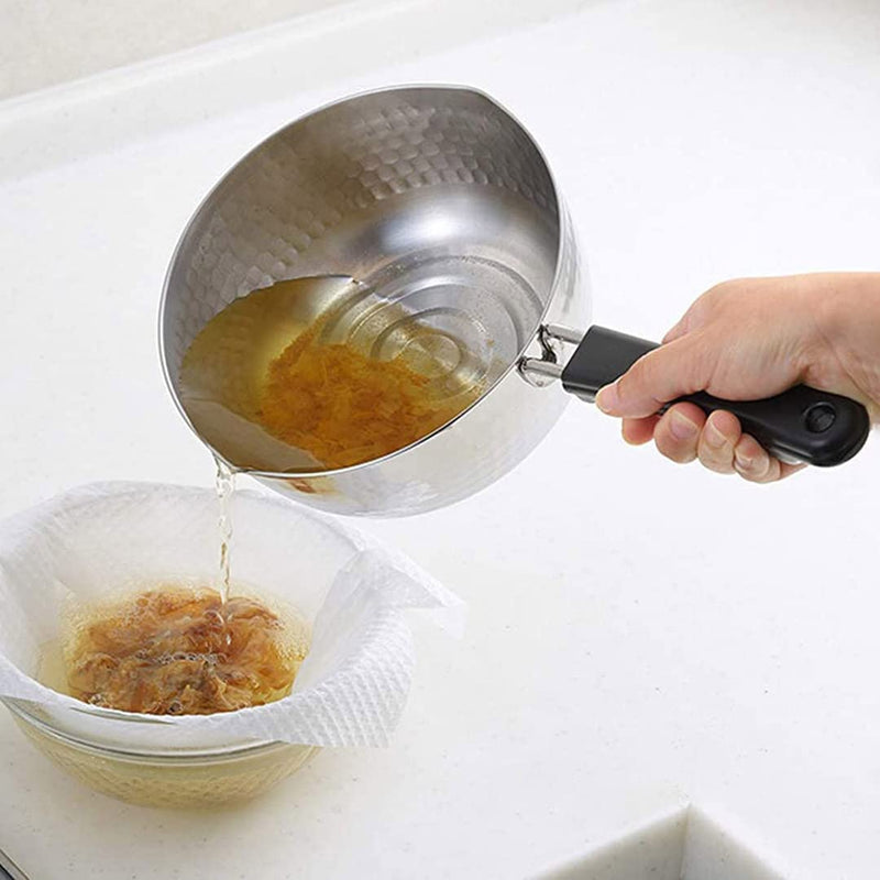 TIKUSAN Yukihira Pan Traditional Japanese Saucepan Stainless Steel Made in Japan with Two Sided Pour Spouts (7.1inch(18cm)) 7.1inch(18cm) - BeesActive Australia