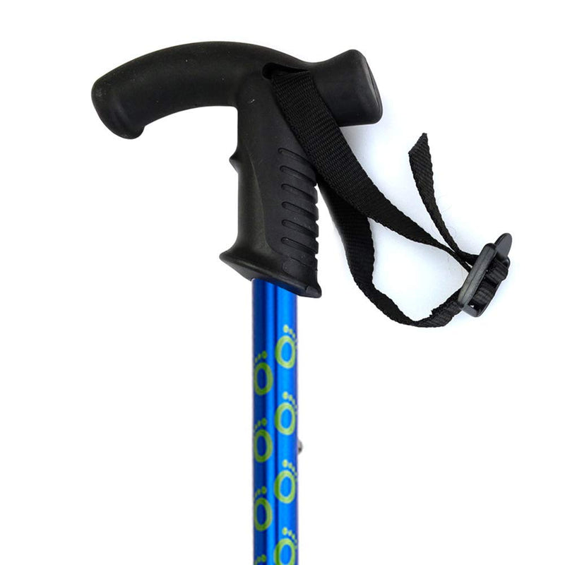 Flexyfoot Shock Absorbing Derby Handled Walking Stick | Improved Comfort, Improves Grip, Improves Safety Blue - BeesActive Australia