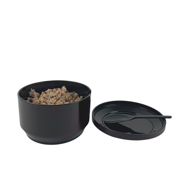 JapanBargain 4777, Rice Serving Bowl with Lid and Rice Paddle Spoon Japanese Ohitsu Container Made in Japan, Burgundy Color, Serving 4-6 People Large - BeesActive Australia