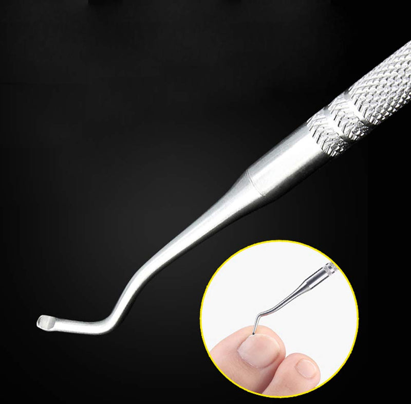 QUUPY 1 Pc Professional Stainless Steel Nail Groove Dirt Pick Ingrown Toenail File Daily care of Foot nails Cleaning Double Ended Lifter Pedicure Tools Instruments for Painful Podiatry - BeesActive Australia
