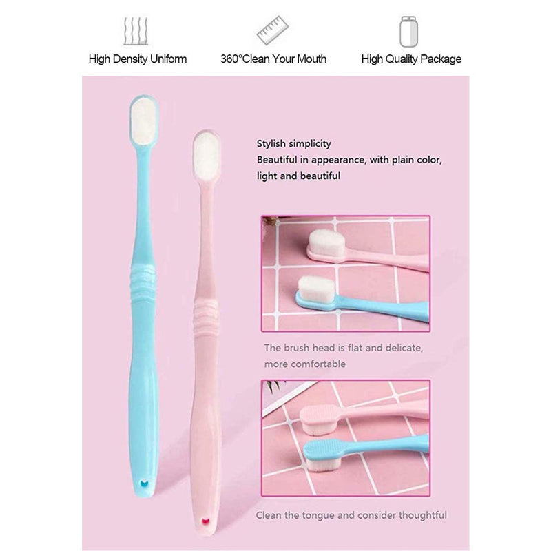2 Pack Extra Soft Toothbrushes for Sensitive Gums Deep Cleaning, Japan ToothbrushUltra Fine Micro-Nano Toothbrush with 20000 Soft Floss Briste - BeesActive Australia
