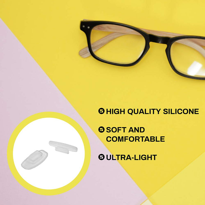 Premium Grade Soft Silicone Nose Pads Rectangle Shaped Slide Push-in Nose Pads - 11mm 3 Pairs, 5 Pairs or 10 Pairs - Size 10.4mm x 6mm for Sunglasses Eyeglasses by Sports World Vision 3 Pair - BeesActive Australia